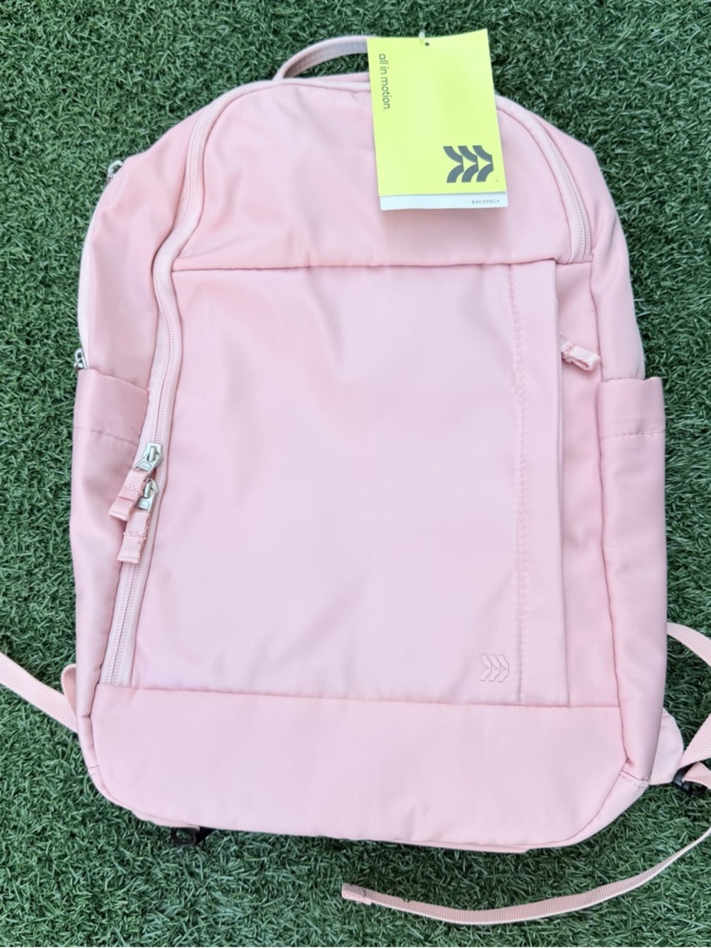 all in motion Pastel Pink Backpack with Front Zip Pocket